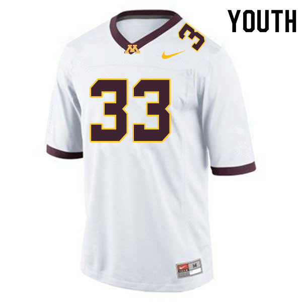 Youth #33 Grant Ryerse Minnesota Golden Gophers College Football Jerseys Sale-White - Click Image to Close